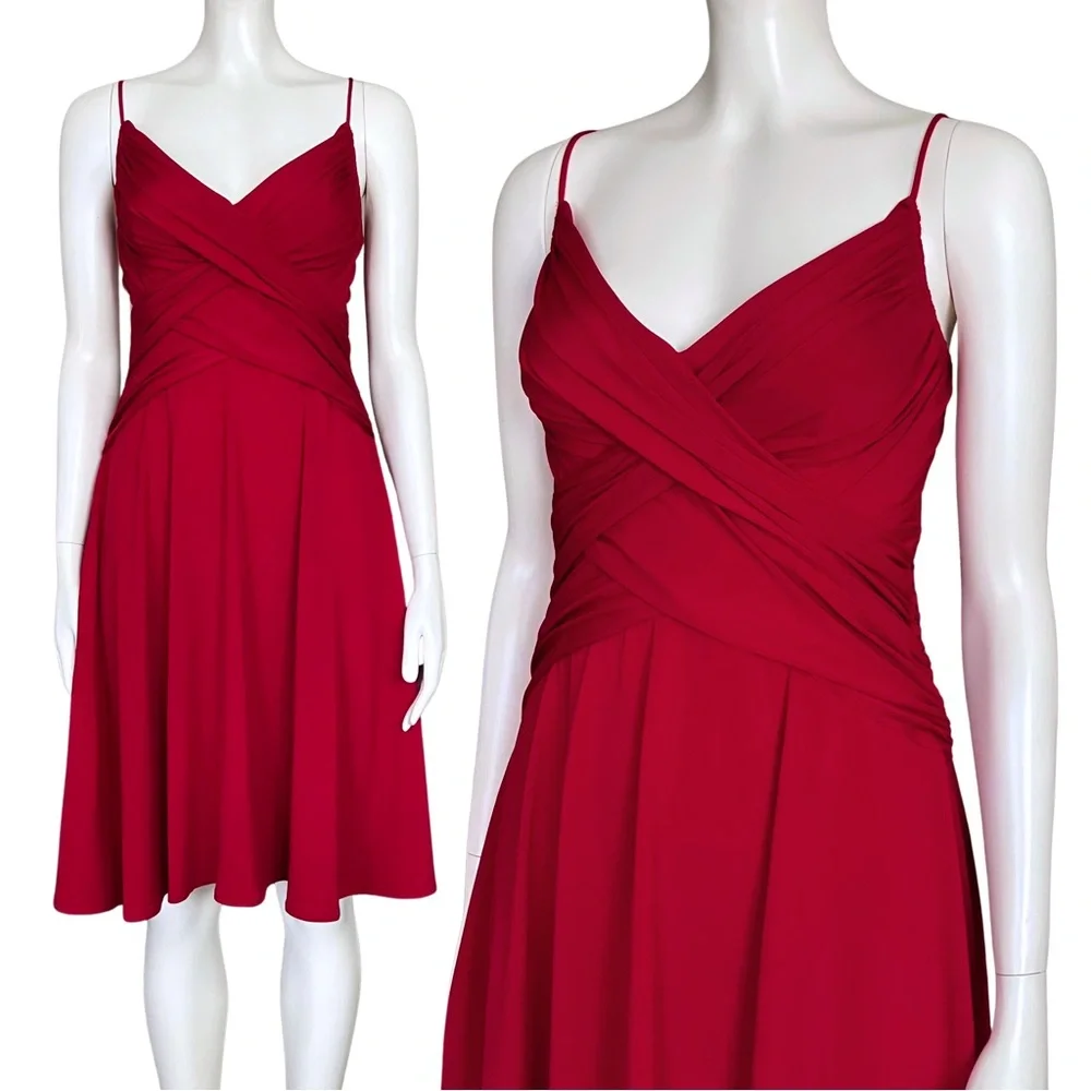 Vintage Y2K Red Hoco Cocktail Dress Medium Homecoming Wedding Guest Retro Vampy - Picture 1 of 11